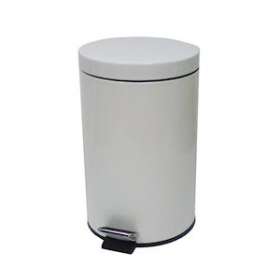 COLLECTEUR à pédale 12L métal blanc|JVD-JVD899434