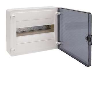 Coffret saillie 12 M porte transp.|Hager-HAGVS112TR