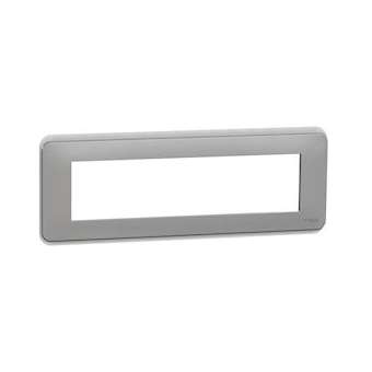 Unica Pro - plaque de finition - Alu - 8 modules|Schneider Electric-SCHNU411830