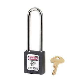 Cadenas Zenex Noir - Clé différente retenue - Anse 76 mm - Dia 6 mm|Master lock europe-SKP410LTBLK