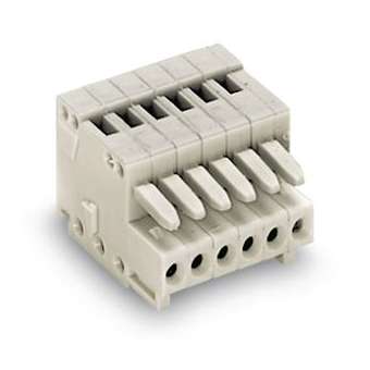Connecteur femelle MICRO détrompé / 8 pôles / 0,5 mm² / Pas 2,5 mm / Gris clair|Wago contact-WAG733-108