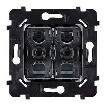 Mécanisme 2 VV ET/OU POUSSOIR NOIR SUPPORT NOIR POUR COLLECTION HITERA|Modelec-MD8087-020BNON