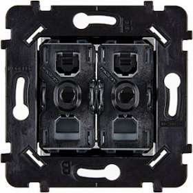 Mécanisme 2 VV ET/OU POUSSOIR NOIR SUPPORT NOIR POUR COLLECTION HITERA|Modelec-MD8087-020BNON