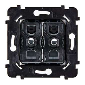 Mécanisme 2 VV ET/OU POUSSOIR ACIER SUPPORT NOIR POUR COLLECTION HITERA|Modelec-MD8087-020BACN