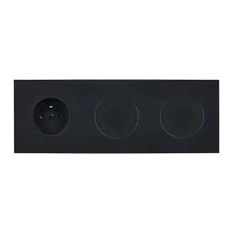 Façade DESIR NOIR SOFT TOUCH TRIPLE HORIZONTALE PC M1 C1|Modelec-MD8319-808