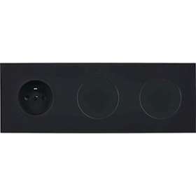 Façade DESIR NOIR SOFT TOUCH TRIPLE HORIZONTALE PC M1 C1|Modelec-MD8319-808