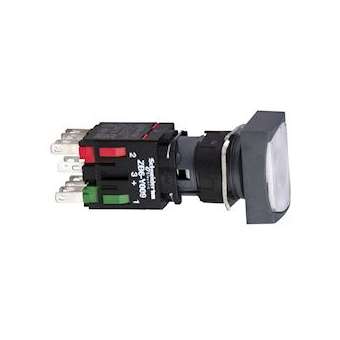 Harmony XB6 - bouton-pous. lum. complet - tête rect. - blanc - D16 - 24V - 1O+1|Schneider Electric-SCHXB6DF1B5B