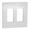 Unica - support + plaque boîte concentration - 2 col de 4 mod - Blanc|Schneider Electric-SCHNU022418