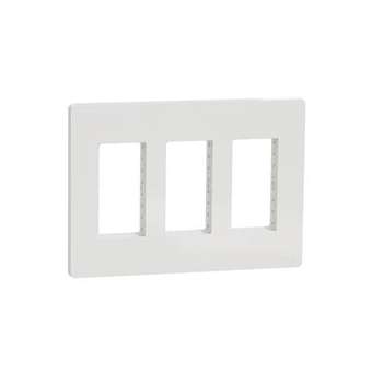 Unica - support + plaque boîte concentration - 3 col de 4 mod - Blanc|Schneider Electric-SCHNU023418