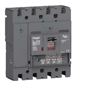Disjoncteur Boitier Moulé h3+ P250 LSI 4P4D N0-50-100% 250A 50kA FTC|Hager-HAGHMT251JR