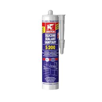 S-200 Mastic silicone sanitaire gris trans pr matières en acrylique cart 300 ML|Griffon france-GF26315515