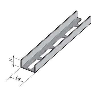 Profilé perforé U A543 30x15x1.50, 2m, SZ|Niedax France-NDX015205