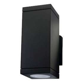 ECHO applique murale cubique noir LED 2x6,2W GU10 3000K classe II IP54|Sg lighting-NOL624688