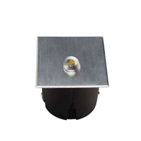 SET'IN 5 carré fixe inox brossé 3000K 2W 0/80DEG IP65|Europole-POL37160