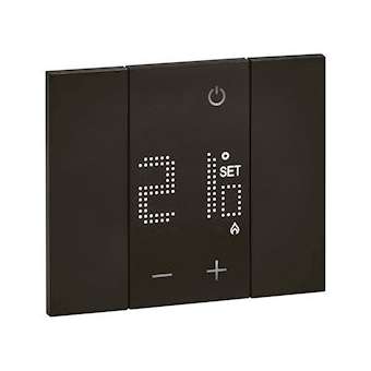Thermostat électronique avec écran rétro-éclairé Living Now 2 modules - noir|Bticino-TICBTKG4441