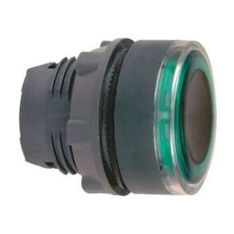 Harmony XB5 - tête bouton poussoir lumineux DEL - D22 - anneau - vert|Schneider Electric-SCHZB5AW933