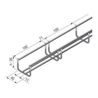 Chemin de câbles fil UF Télex 35x35, I2|Niedax France-NDX549298