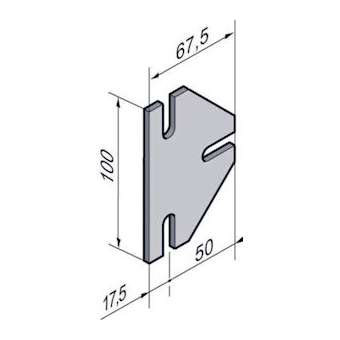 Gousset en T 180DEG, pour C35x35, Gamme SU 35, EZ|Niedax France-NDX019706