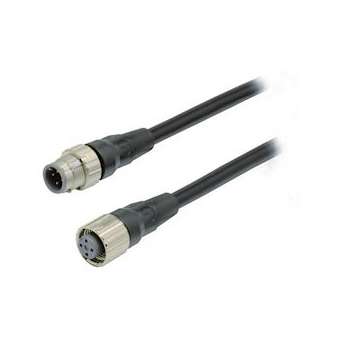 Câble M12 4 broches, PVC, connecteurs femelles et mâles droits 5 m|Omron electronics-OMRXS5W-D421-G81-XR