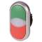 Bouton-poussoir double avec élement DEL, vert/blanc/rouge|Eaton industries-EONM22-DDL-GR