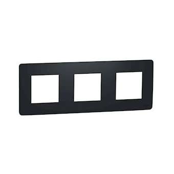Unica Studio - plaque de finition - Anthracite - 3 postes|Schneider Electric-SCHNU200654
