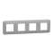 Unica Pro - plaque de finition - Alu - 4 postes|Schneider Electric-SCHNU400830