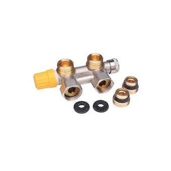 VHS-UN corps equerre 3/4 bitube pour radiateurs universels, entraxe 50, rad 1/2|Danfoss-DFS013G4741