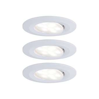 Kit enc Calla BBC/IP65 rond orientable LED 3x680lm 4000K 6W 230V Blc dép|Paulmann-PUA99927