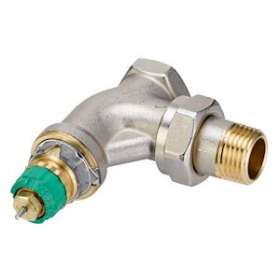 RA-DV robinet autoéquilbrant DN 15, equerre NF, 1/2' plage 20 à 125l/h Dp max 0,|Danfoss-DFS013G7713