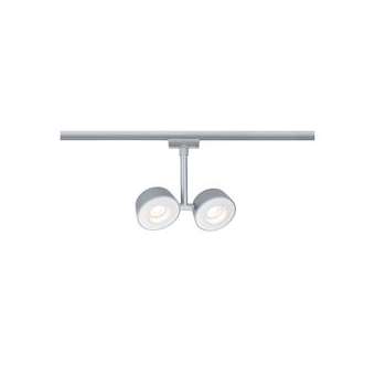 Système URail spot Double Pellet 2x4W Chr mat/Blanc 230V Met/Syn gradable|Paulmann-PUA95471
