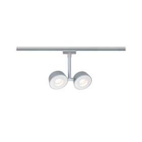 Système URail spot Double Pellet 2x4W Chr mat/Blanc 230V Met/Syn gradable|Paulmann-PUA95471