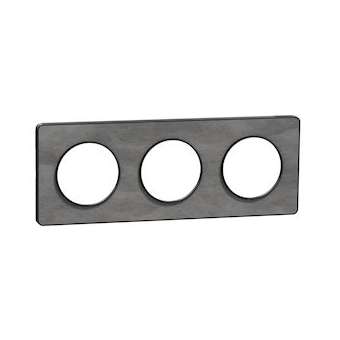Odace Touch, plaque Ardoise avec liseré Anth. 3 postes horiz/vert. entraxe 71mm|Schneider Electric-SCHS540806V