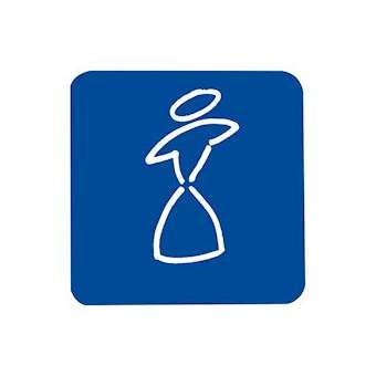 Figurine adhésive 'Dames', 90 x 90 mm, pvc fond bleu, dessin blanc|Pellet asc-PT4878122