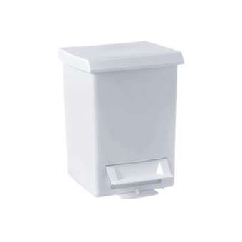 Poubelle à pédale 6 litres 280 x 210 x 210 mm, plastique blanc|Pellet asc-PT4878370