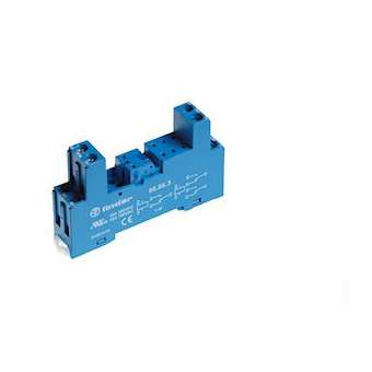 Support 10A 250V séries 4051, 4052, 4061, bleu, étrier plastique, à cage|Finder-FID95853SPA