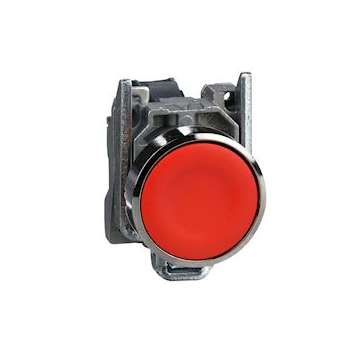 Harmony XB4 - bouton poussoir à impulsion - D22 - rouge - 1O - vis étrier|Schneider Electric-SCHXB4BA42