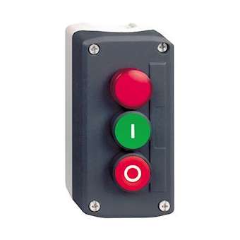 Harmony boite - 3 boutons poussoirs D22 - vert /rouge/voyant rouge|Schneider Electric-SCHXALD363B