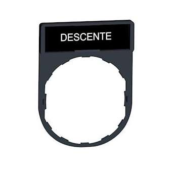 Harmony - porte-étiquette 30x40 + étiquette 'DESCENTE' 8x27 - blanc/noir|Schneider Electric-SCHZBY2108
