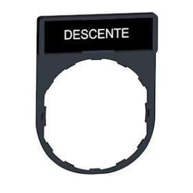 Harmony - porte-étiquette 30x40 + étiquette 'DESCENTE' 8x27 - blanc/noir|Schneider Electric-SCHZBY2108