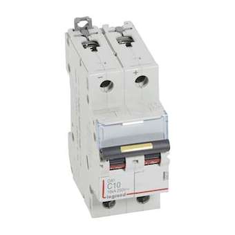 Disjoncteur DX³ 16kA - vis/vis - courant continu - 10A - courbe C - 2 modules|Legrand-LEG409567