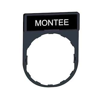 Harmony - porte-étiquette 30x40 + étiquette 'MONTEE' 8x27 - blanc/noir|Schneider Electric-SCHZBY2107