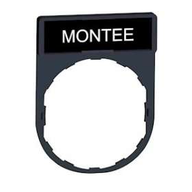 Harmony - porte-étiquette 30x40 + étiquette 'MONTEE' 8x27 - blanc/noir|Schneider Electric-SCHZBY2107