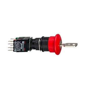 Harmony XB6 - arrêt d'urg. rouge D16 - coup-de-poing D30 - déverrou. par clé|Schneider Electric-SCHXB6AS9349B