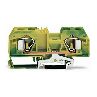 Borne de passage 2C / 16 mm² / CFMC / Vert-Jaune|Wago contact-WAG283-907