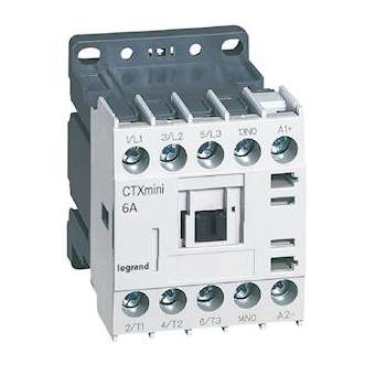 Mini-contacteur de puissance CTX³ 3P 6A+contact auxiliaire-1NO - 24V|Legrand-LEG417001