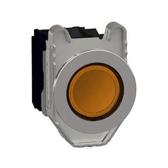 Harmony XB4 - BP lumineux DEL - flush - orange - 1O+1F - 230V - vis étrier|Schneider Electric-SCHXB4FW35M5