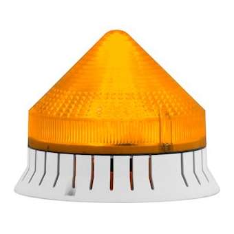 Acoustique orange fixe/clignotant son continu/pulsé 74db IP30 diam 120mm|Sirena-ENA38762