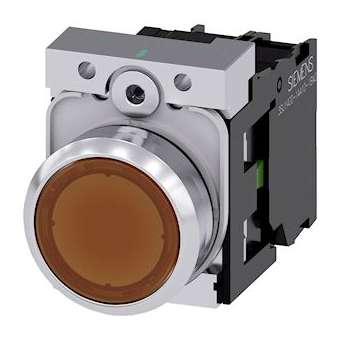 BOUTON-POUSSOIR LUMINEUX, AMBRE|Siemens Industries et Infrastructures-SIE3SU1152-0AB00-1BA0