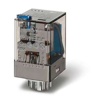 Relais industriel undécal 3RT 10A 24V DC, bouton test et indicateur mécanique|Finder-FID601390240040PAS