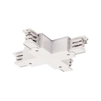S-TRACK, connecteur en X, pour rail 3 allumages, intérieur, blanc|SLV-DC51001389